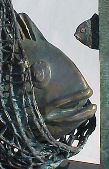 small detail of the finished bronze sculpture