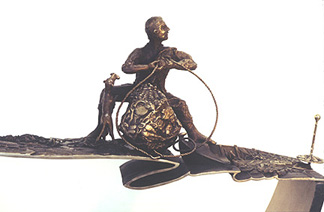 a detail of the sculpture Finisterra