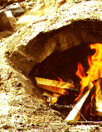 fire in Anton's homebuilt kiln