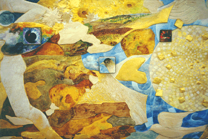 a detail showing the artist's palette
